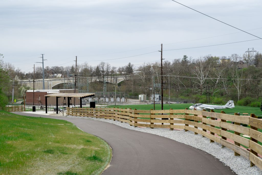 A section of the Cardinal Greenway trail that connects to the Veteran's Memorial Park.